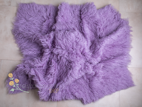 Basket size flokati rugs 40x50 cm - pastel lavender 