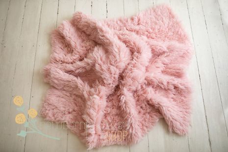 Authentic flokati rug 100% wool whisper pink