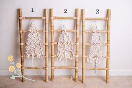Bamboo ladder with a Christmas decor