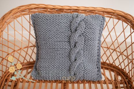 Crochet pillow cover 100% cotton dark grey 1