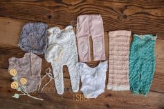 Lacy set of newborn clothes and hats