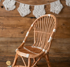 Wicker chair with a high back - natural colour