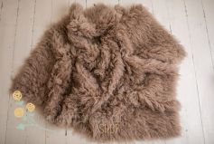 Basket size flokati rugs 40x50 cm - charcoal brown 