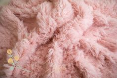 Basket size flokati rugs 40x50 cm - whisper pink